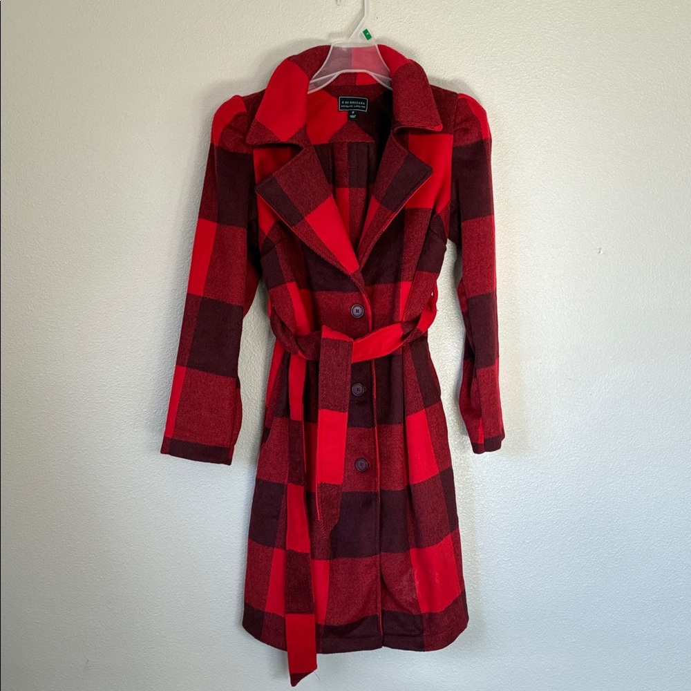 G by Giuliana Red and Black Plaid Coat